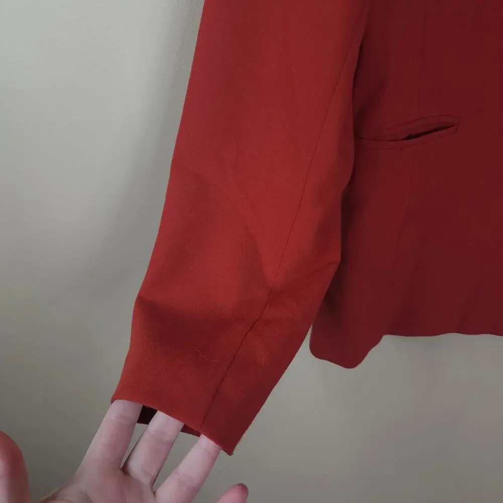 Banana Republic Burnt Orange One Button Closure Boyfriend Blazer Size 12 - Picture 5 of 11